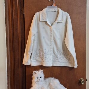 Women's White Embroidered Jacket